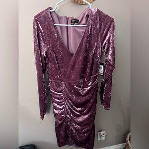 GUESS Velvet Dress in Rich Purple